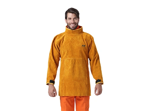 Split Cowhide Welding Apron with Stand Collar
